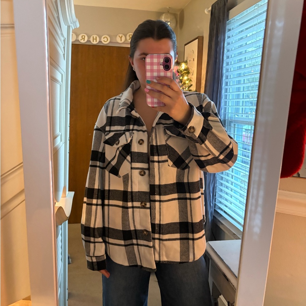 Plaid Oversized Shacket - image 1